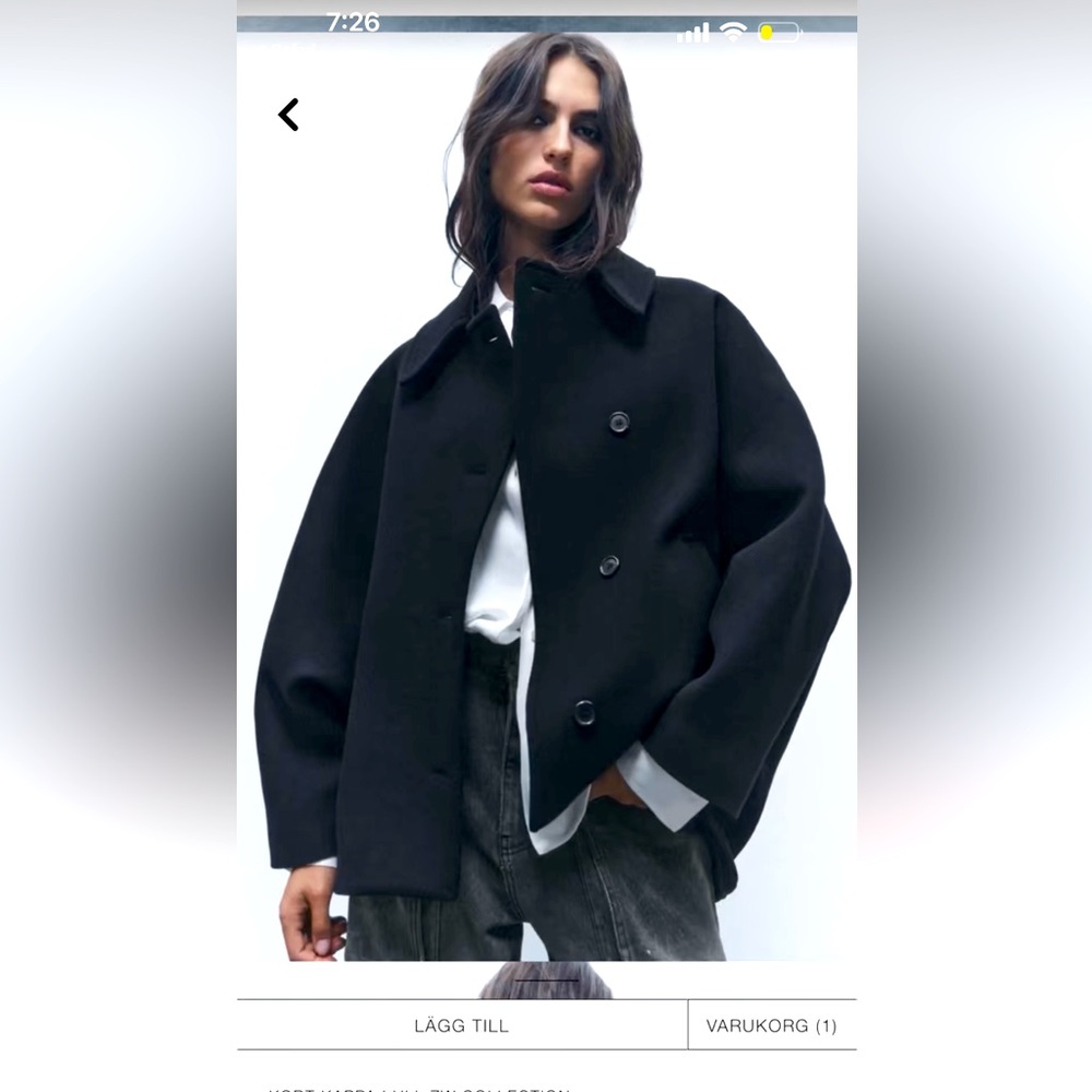 ZARA MANTECO WOOL COAT Black